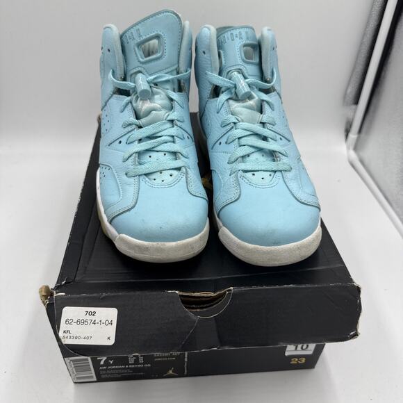 Air Jordan 6 Baby Blue White Retro Youth 7y - Women 8.5 bs835 - Picture 1 of 7